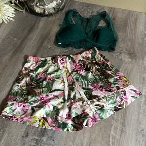 VICTORIA’S SECRET LACE BRA AND PAJAMA BOTTOMS